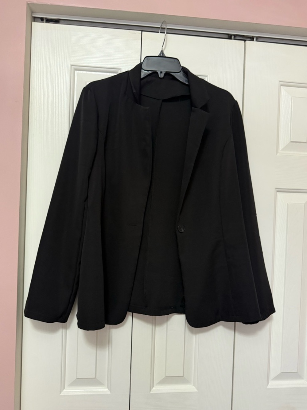 Black Women's Blazer Jacket - Classic Single-Button Blazer